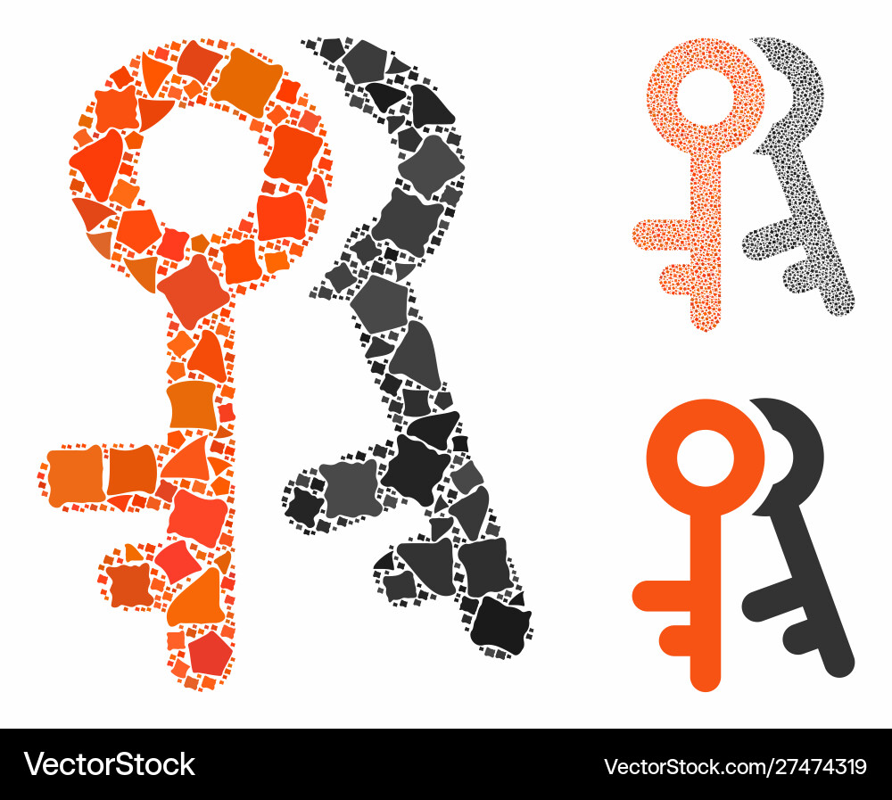 Access keys composition icon raggy items Access keys composition icon raggy items vector image