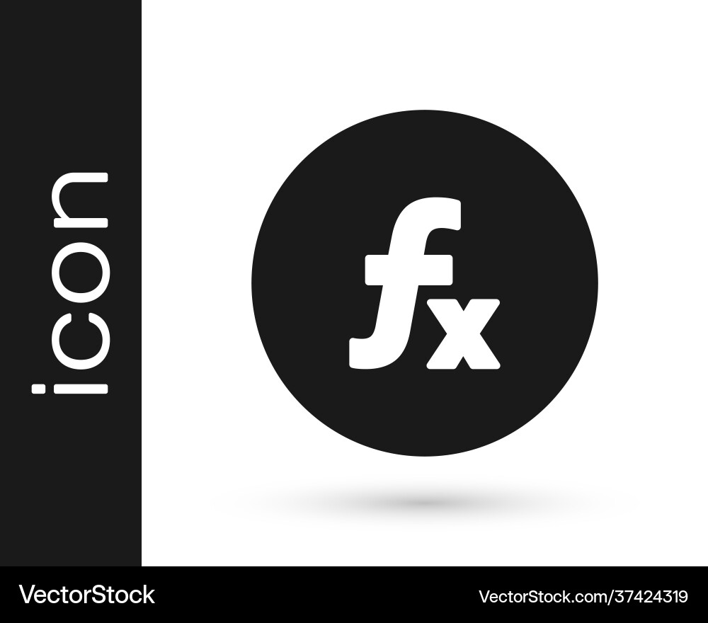 Black function mathematical symbol icon isolated Black function mathematical symbol icon isolated vector image