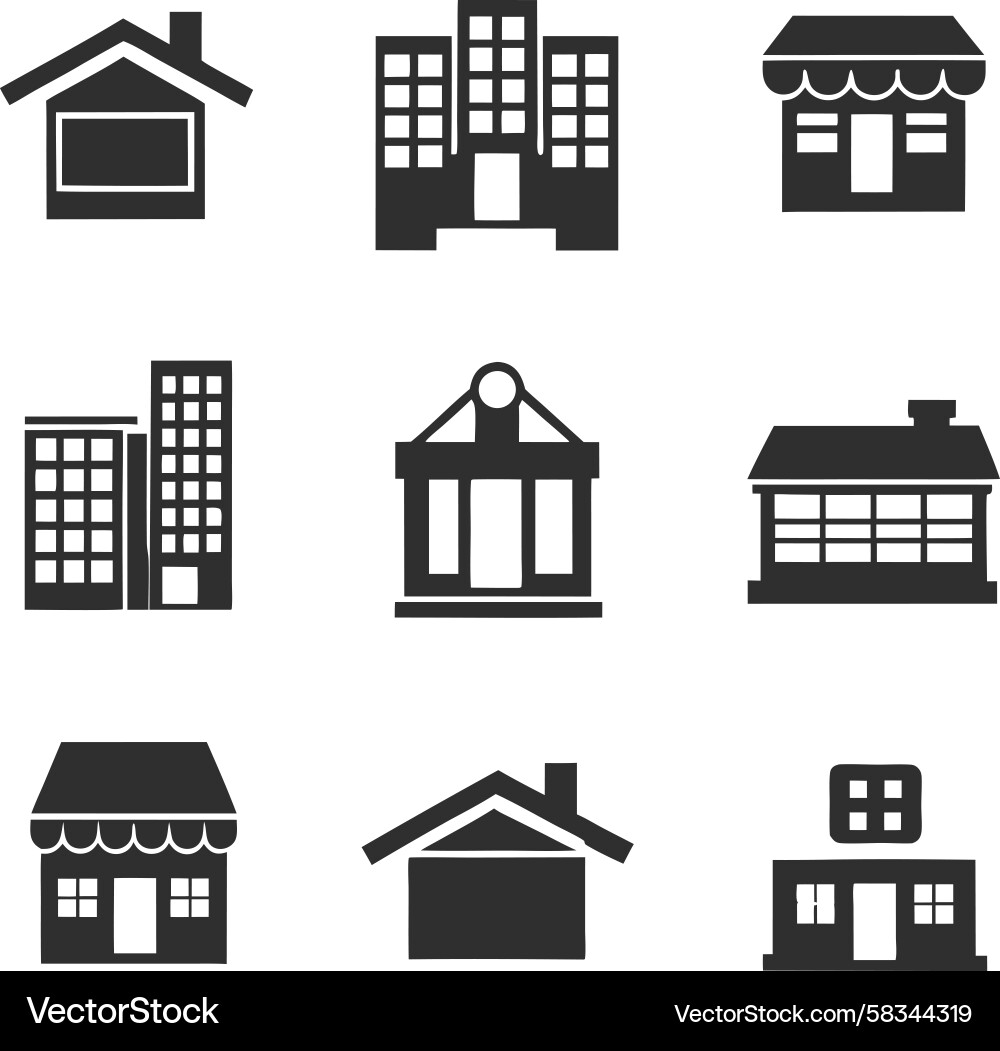 Building Icons - Simple Collection Vector Image