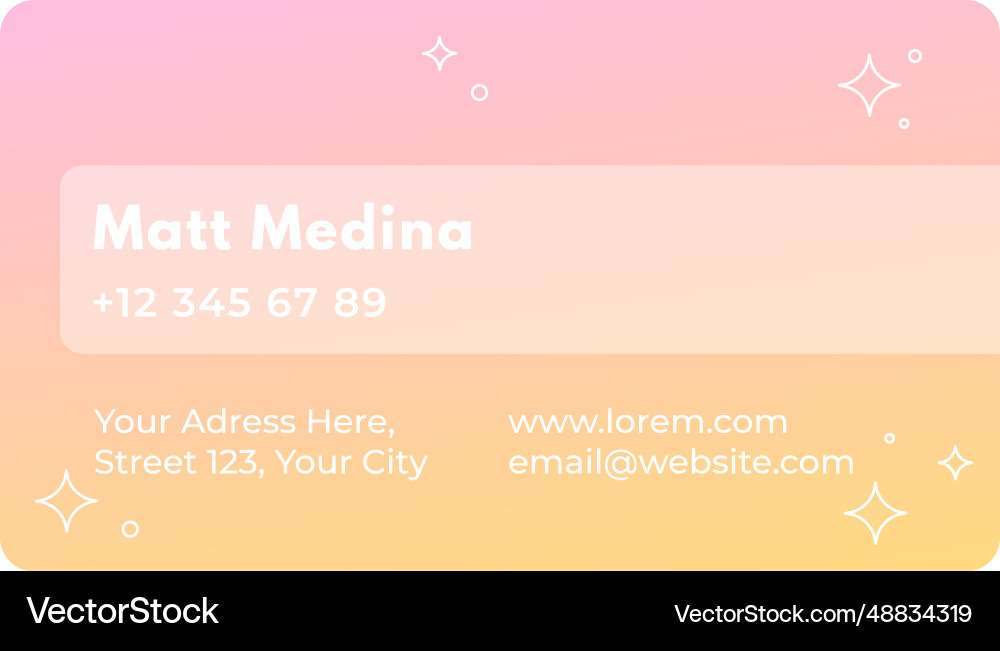 Business card with phone number and name vector image