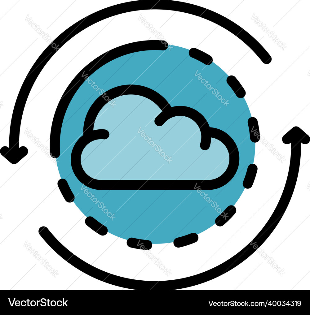 Cloud operating system icon color outline Cloud operating system icon color outline Vector Image