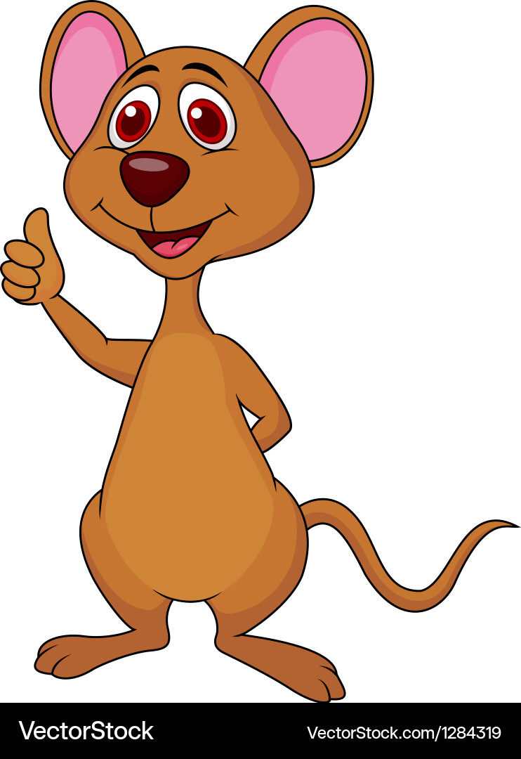 Cute Mouse with Thumb Up Vector Image