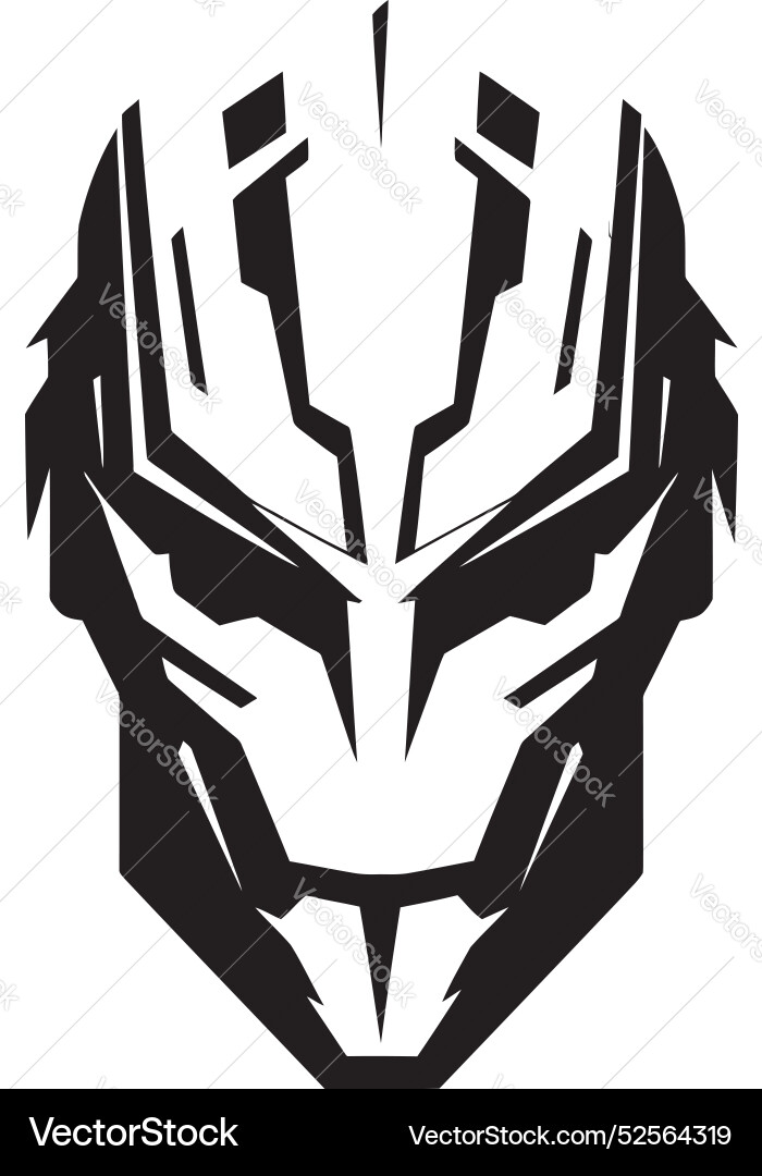 Futuristic interface robot face icon mechanical Futuristic interface robot face icon mechanical Vector Image
