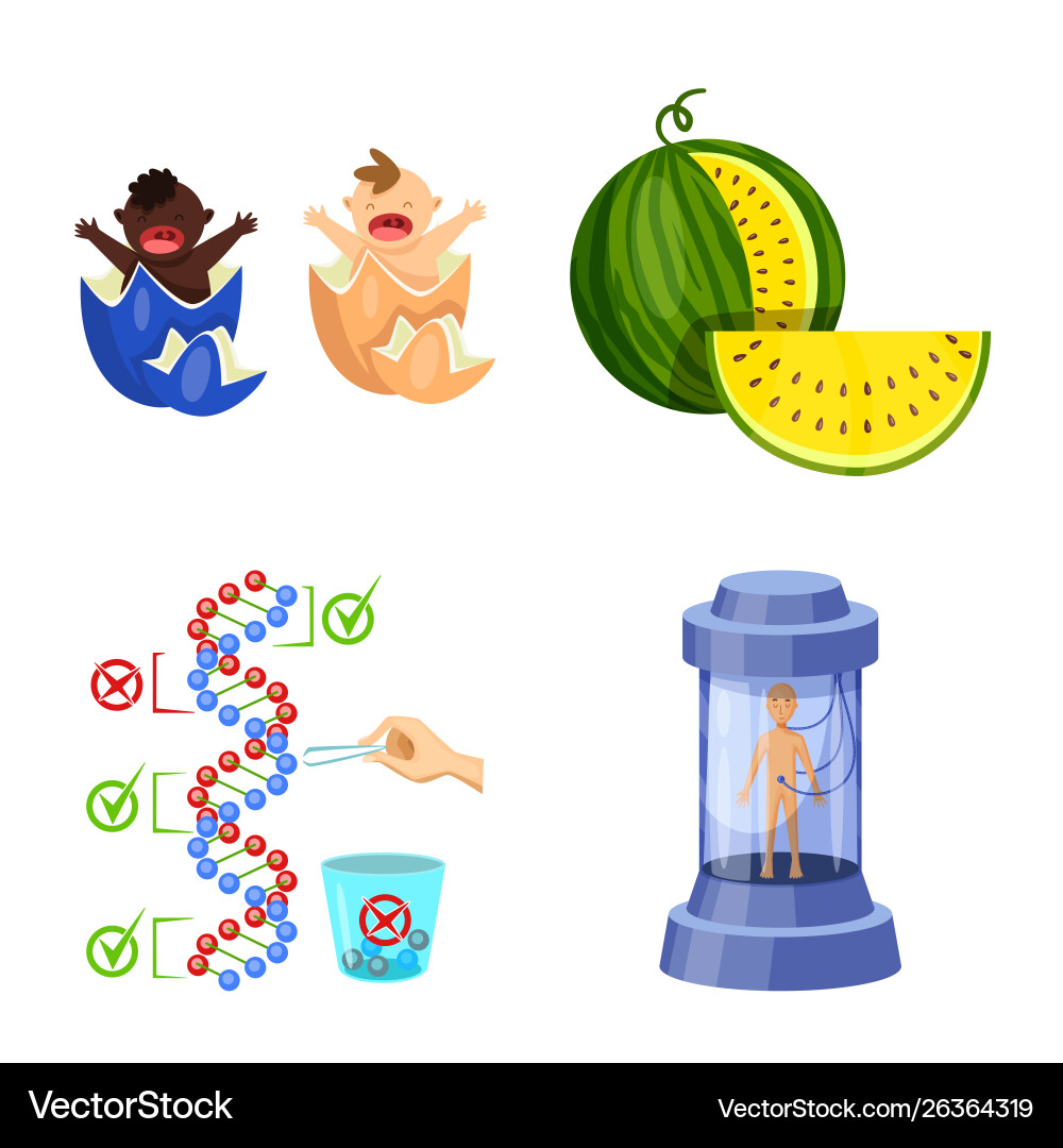 Isolated object modified and genetically sign Isolated object modified and genetically sign vector image
