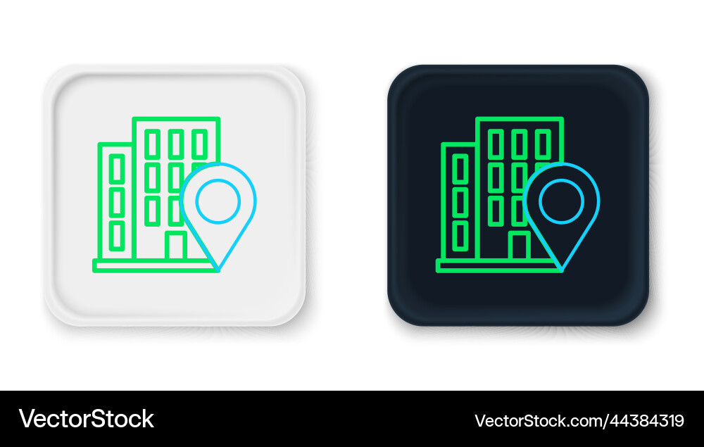 Line map pointer with house icon isolated on white vector image