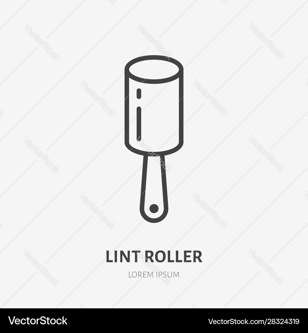 Lint roller line icon pictograph hair Lint roller line icon pictograph hair vector image