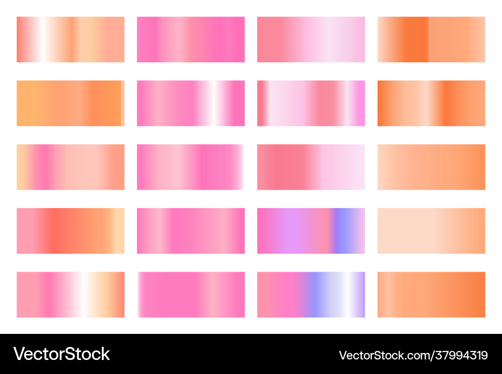 Metallic gradient collection with shiny colorful Vector Image