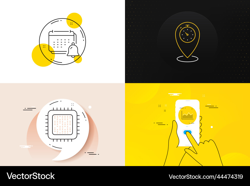 Minimal set of notification timer and money Minimal set of notification timer and money vector image