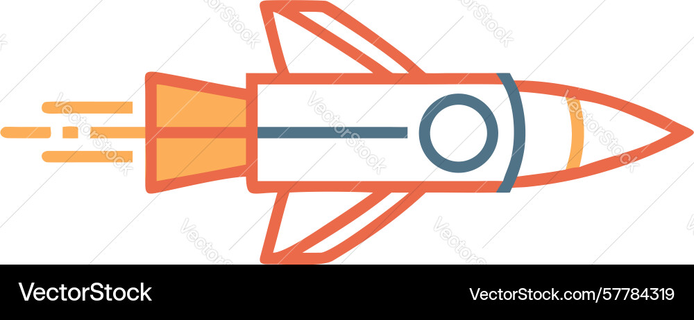 Minimalist rocket icon with circular aura effect vector image
