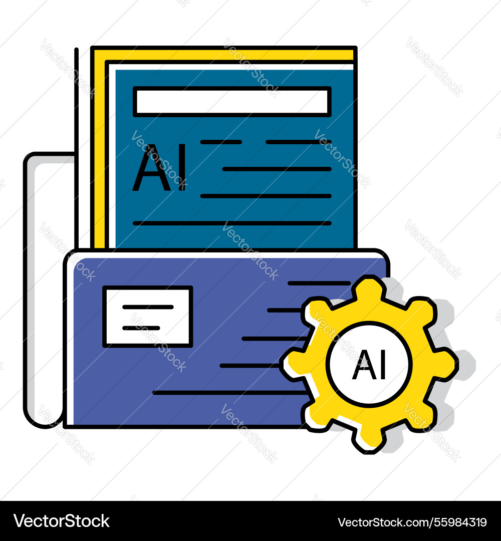Office document ai automation folder icon design vector image