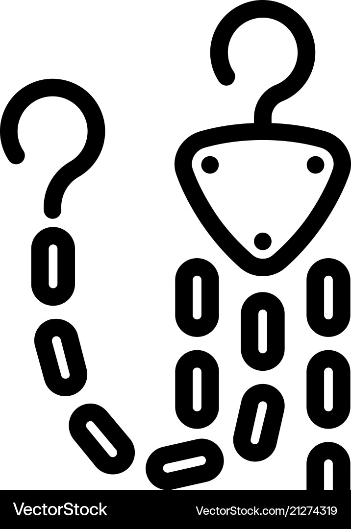 Outline beautiful chain block icon Royalty Free Vector Image