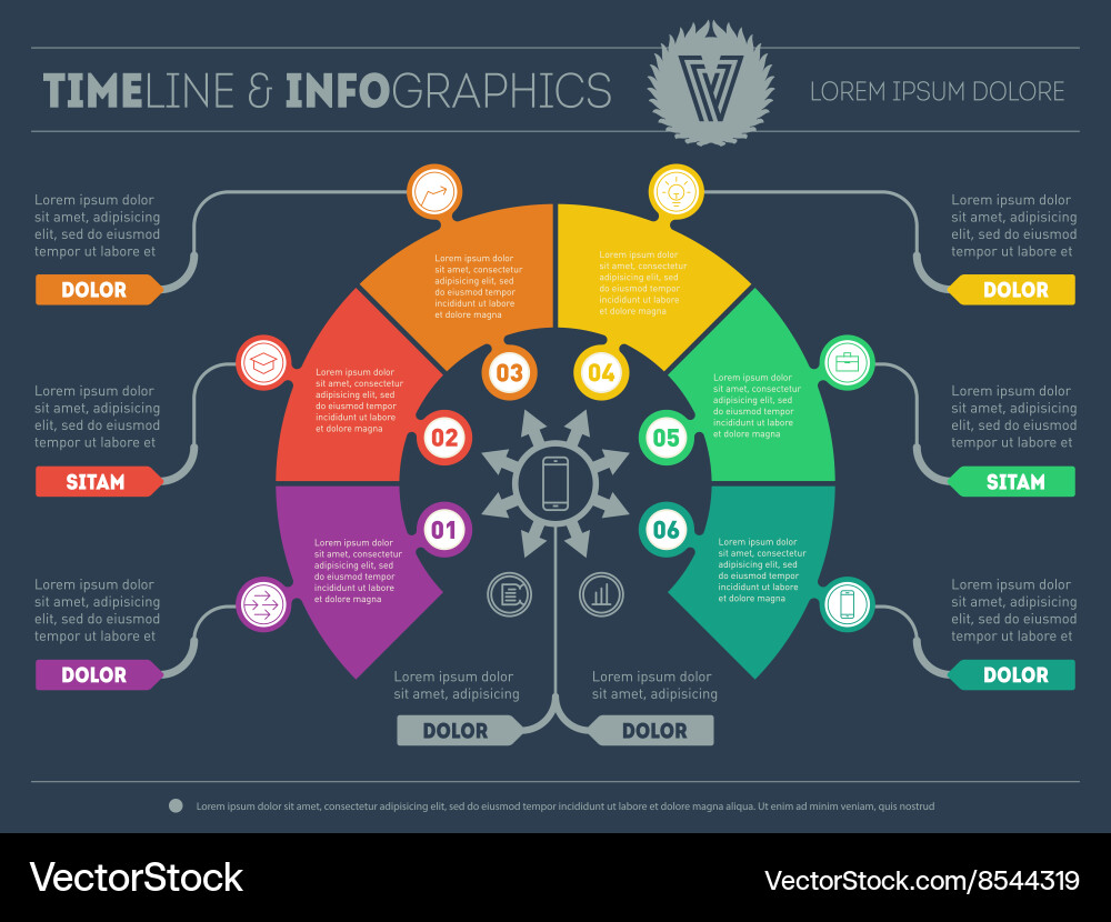 Part of the report with logo and icons set Vector Image
