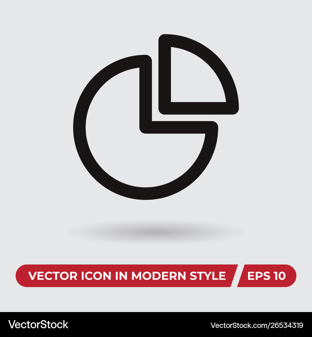 Pie chart icon in modern style for web site Pie chart icon in modern style for web site vector image