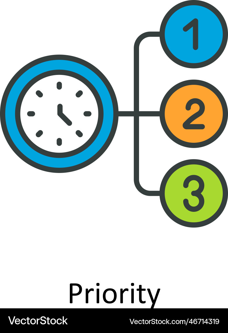 Priority fill outline icons simple stock i Vector Image