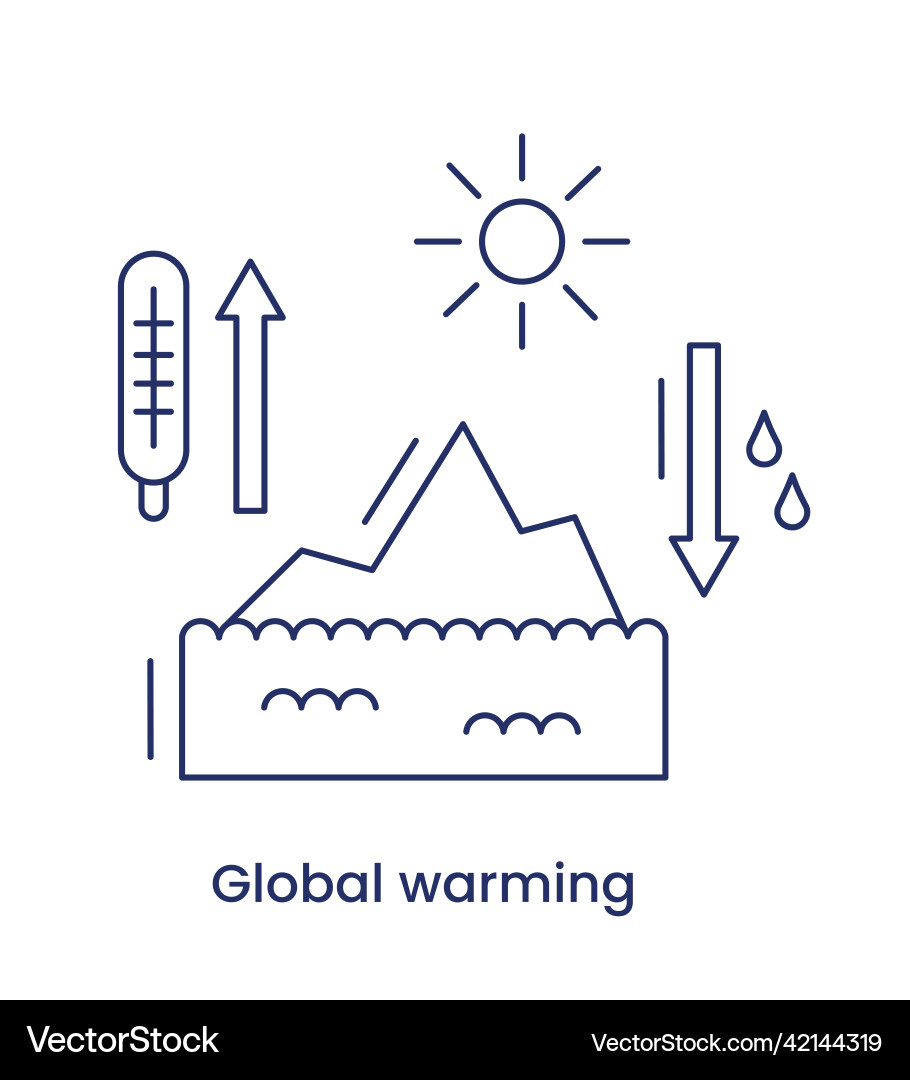 Problem global warming line icon Vector Image