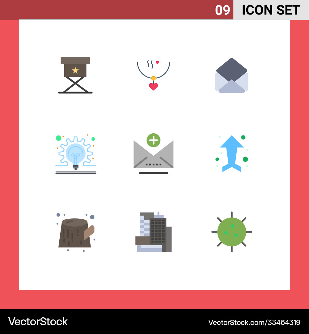 Set 9 flat colors on grid for email add mail vector image