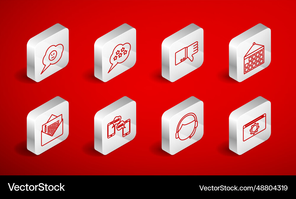Set line setting five stars rating review Set line setting five stars rating review vector image
