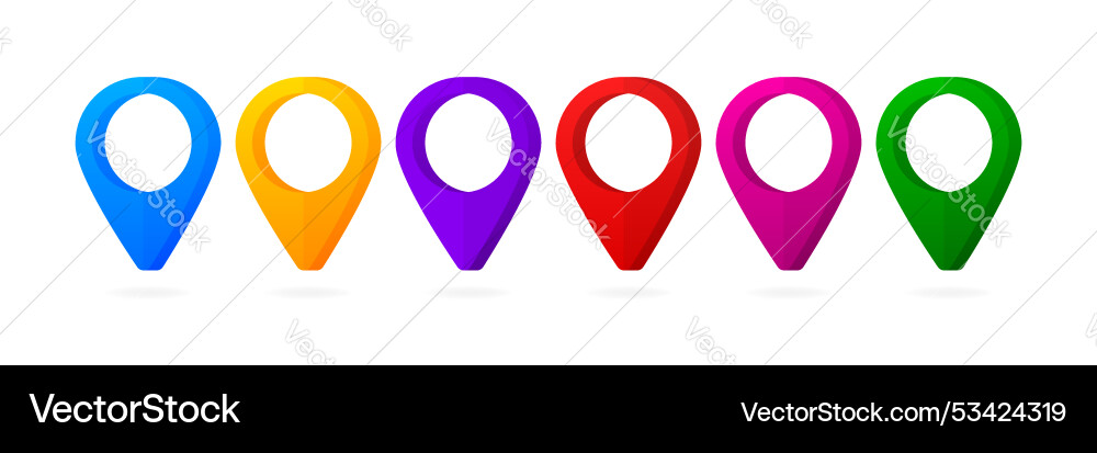 Set of 3d colorful map markers pointers Set of 3d colorful map markers pointers vector image