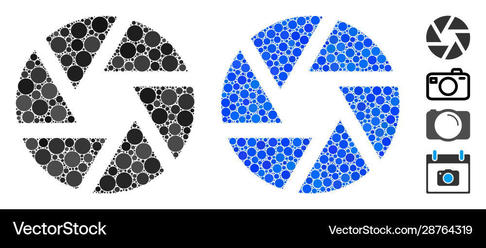 Shutter composition icon spheric items Vector Image