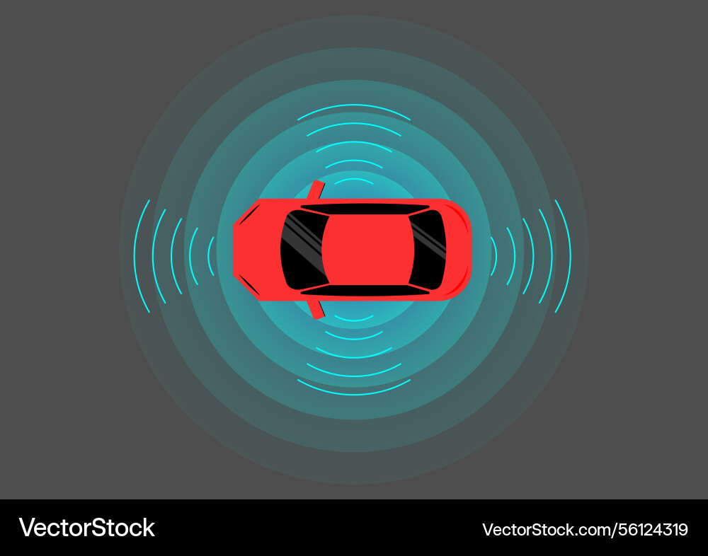 Smart car with remote sensing and sensor system Smart car with remote sensing and sensor system vector image