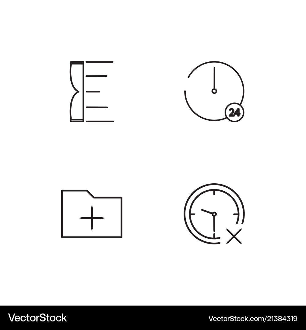 Time linear icons set simple outline vector image