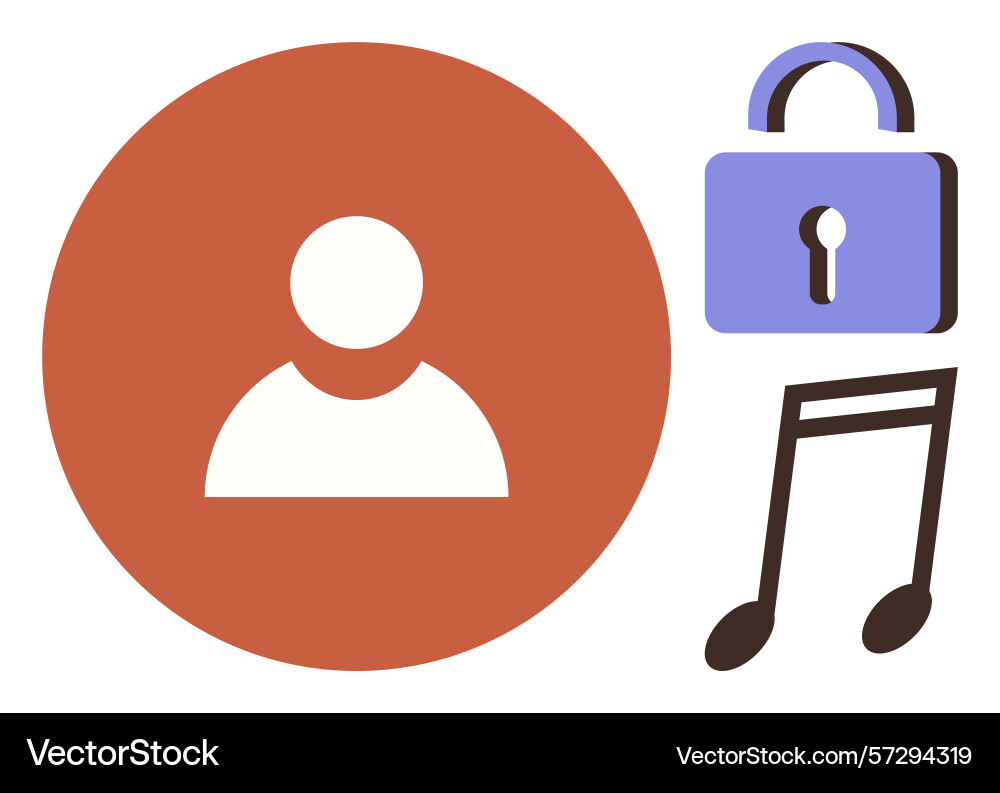 User profile security with music content access vector image