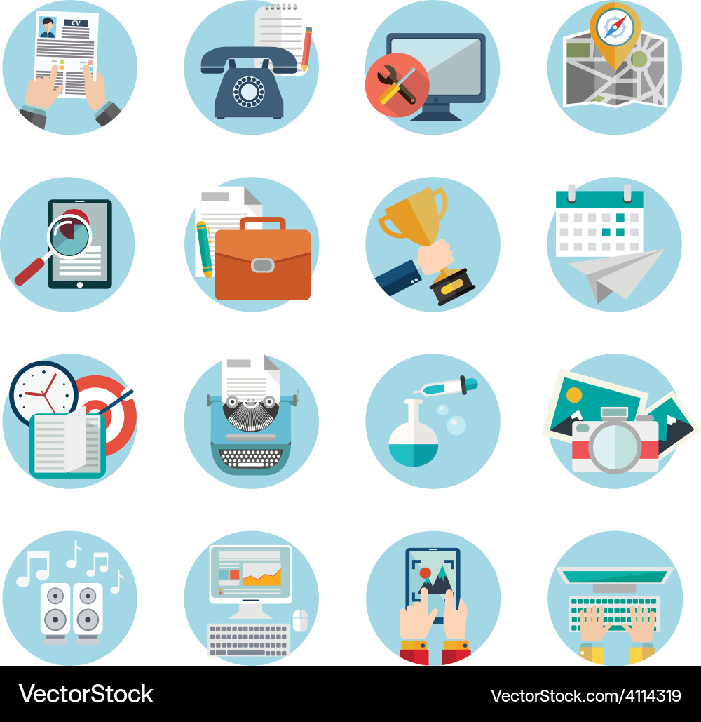 Web design and technology icons vector image