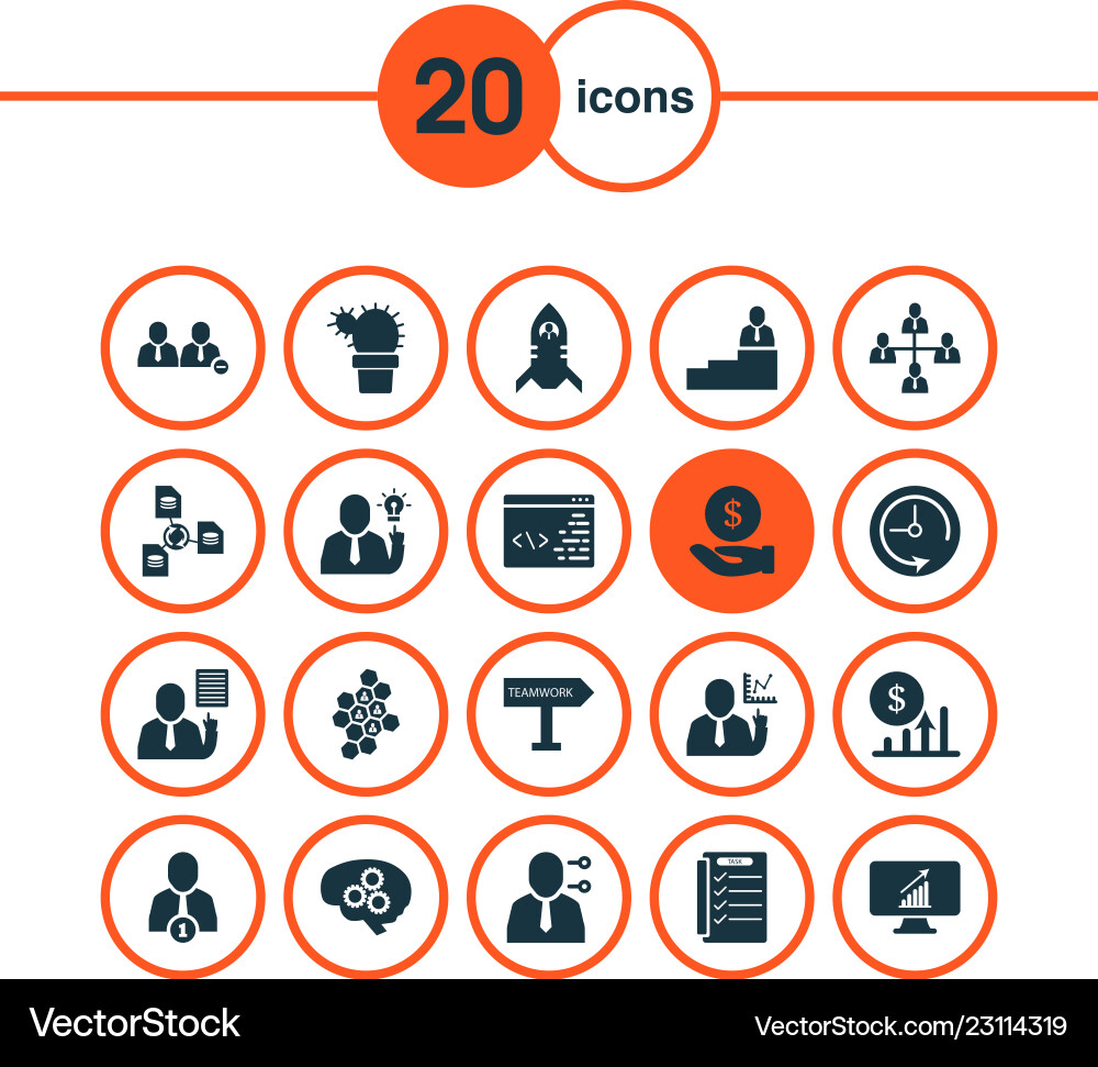 Work icons set with workflow multitasking Work icons set with workflow multitasking vector image