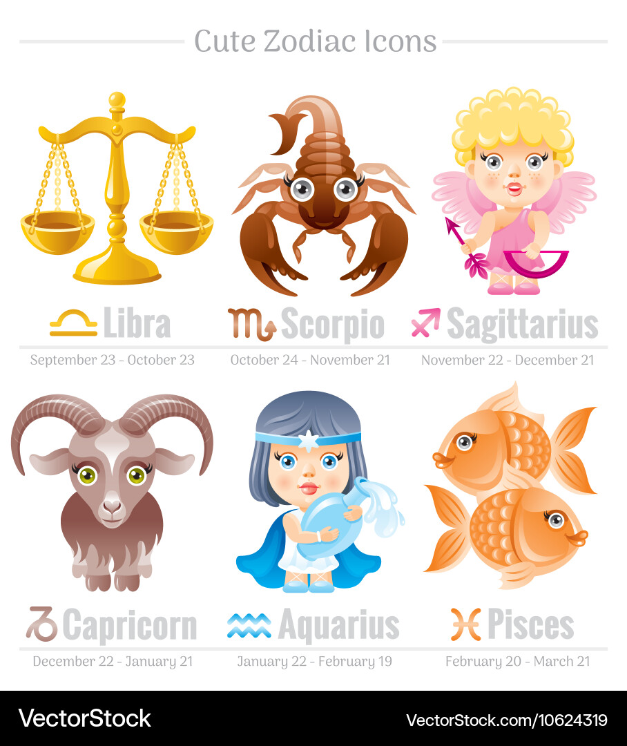 Zodiac Animal Icon Set - Cute & Modern Vector Image