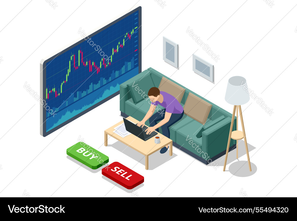 An isometric of a trader An isometric of a trader vector image