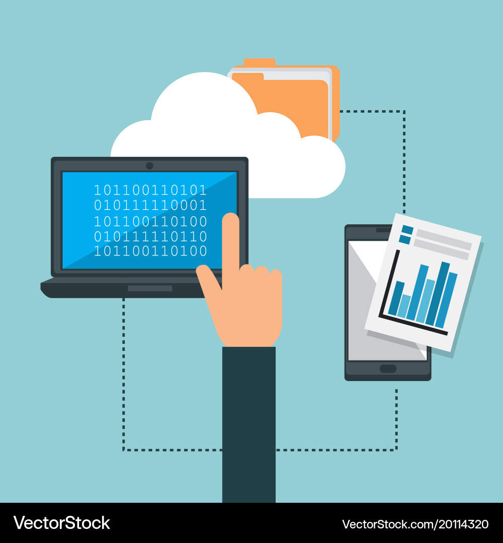 Big data set icons vector image
