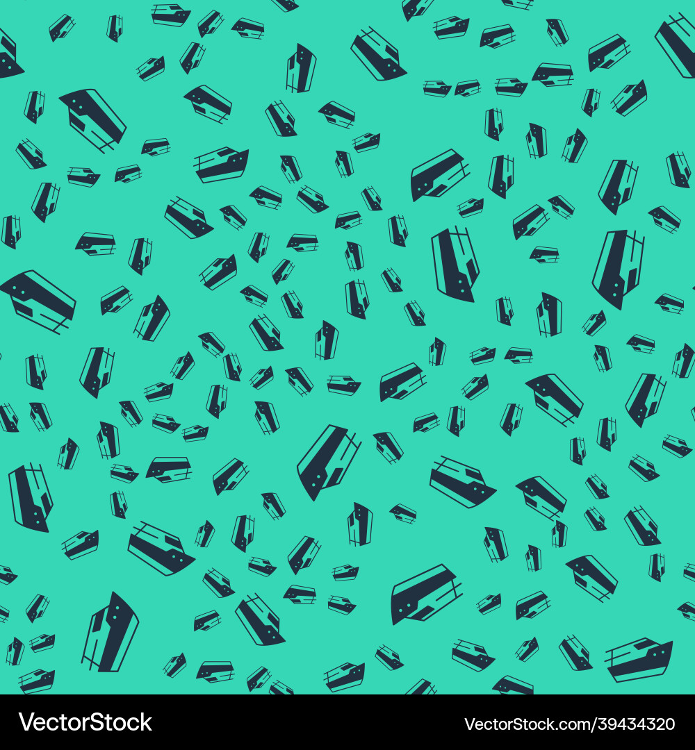 Black speedboat icon isolated seamless pattern Black speedboat icon isolated seamless pattern Vector Image