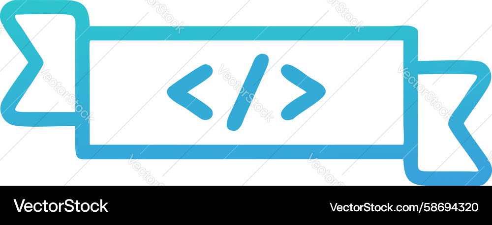 Code Brackets Ribbon Icon Vector Image