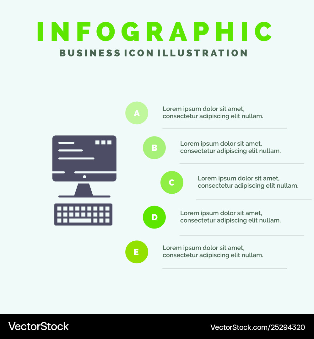 Computer keyboard monitor computing infographics Computer keyboard monitor computing infographics vector image