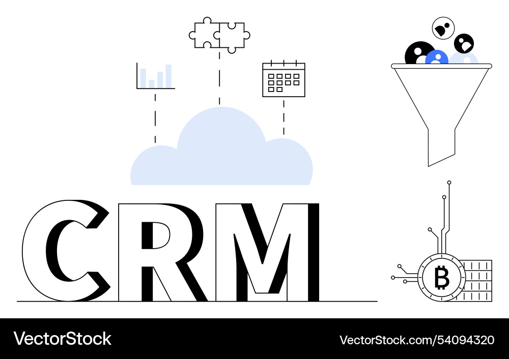 Crm system infographic representing data Crm system infographic representing data vector image