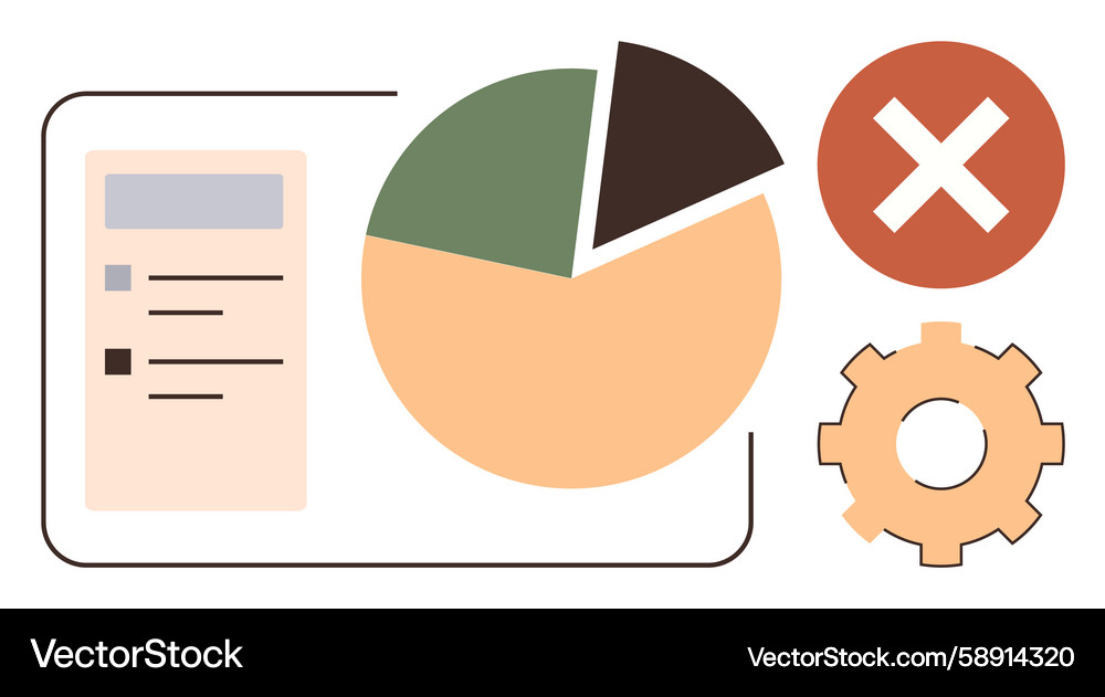 Data analysis visualization with pie chart Data analysis visualization with pie chart Vector Image