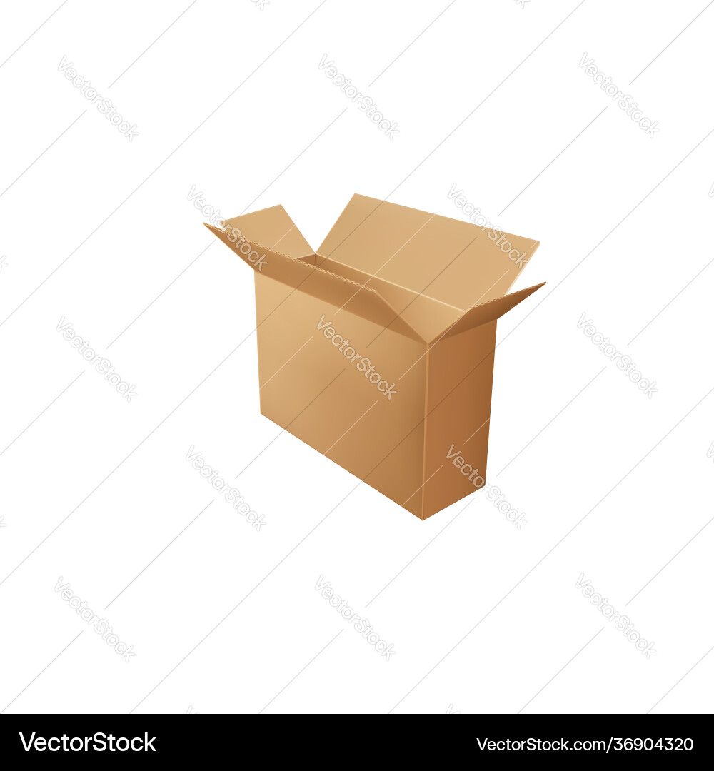 Delivery empty box isolated paperboard container Vector Image
