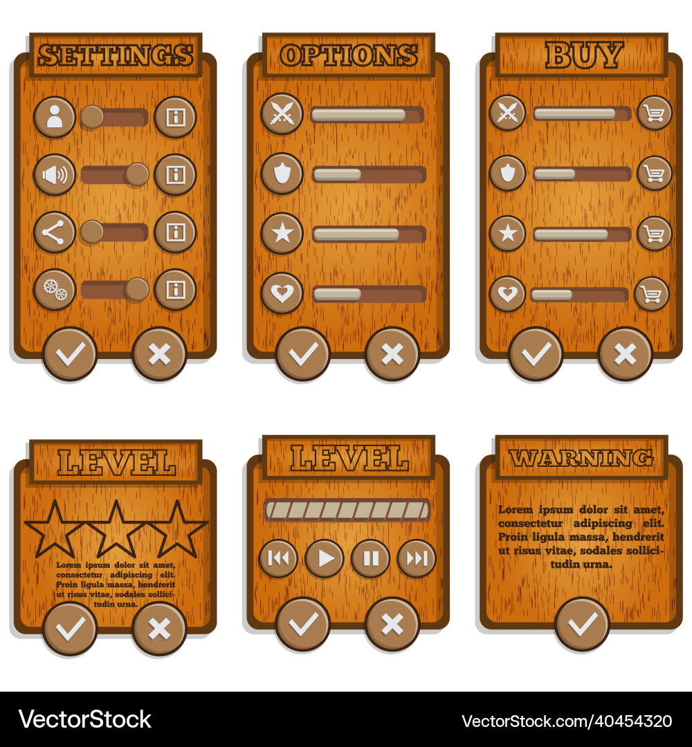 Design of the game user interface Design of the game user interface vector image