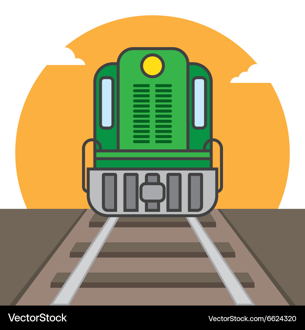 Freight Train on Railroad Vector Image