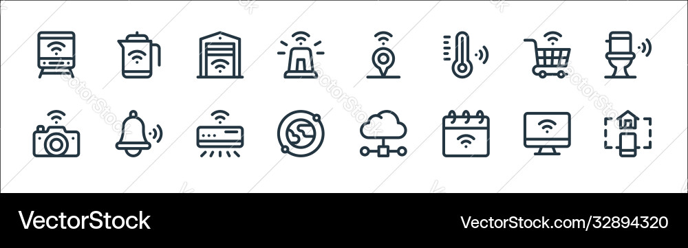 Internet things line icons linear set quality Internet things line icons linear set quality vector image
