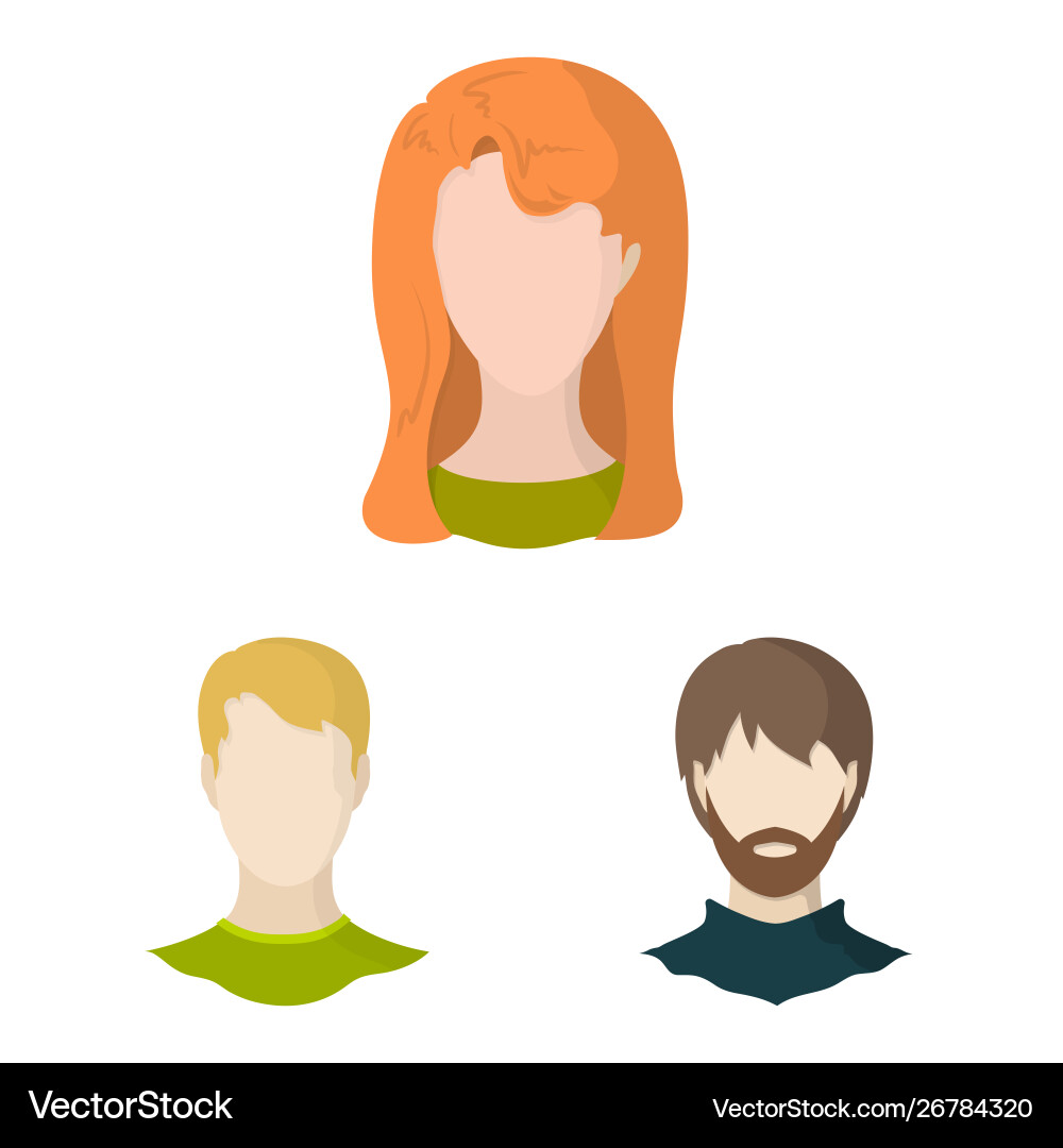 Isolated object avatar and dummy sign set vector image