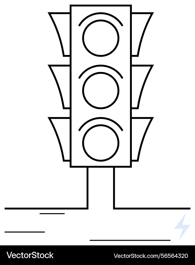 Minimalistic traffic light design with three Minimalistic traffic light design with three vector image