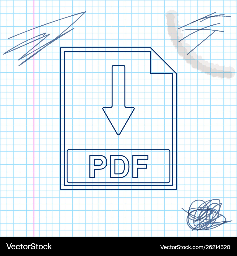 Pdf file document line sketch icon isolated Pdf file document line sketch icon isolated vector image