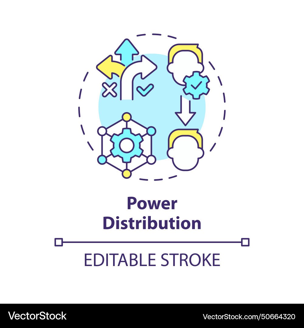 Power distribution multi color concept icon Vector Image