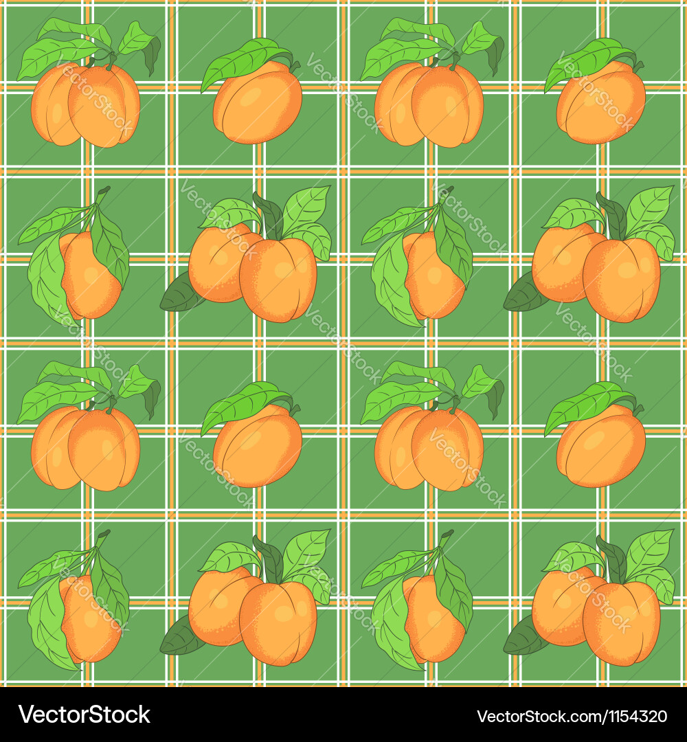 Seamless pattern with apricots vector image