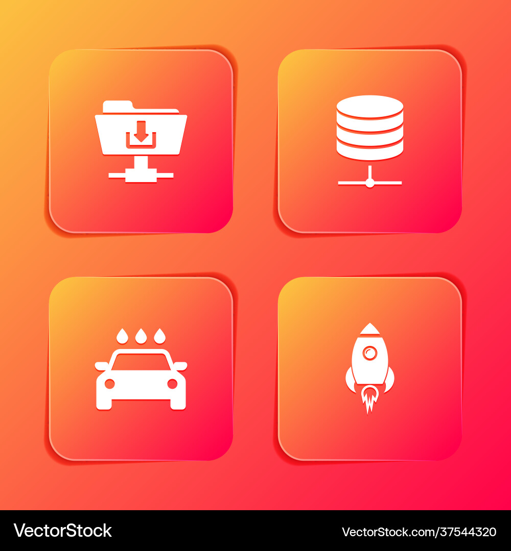 Set ftp folder download server data web hosting Set ftp folder download server data web hosting vector image