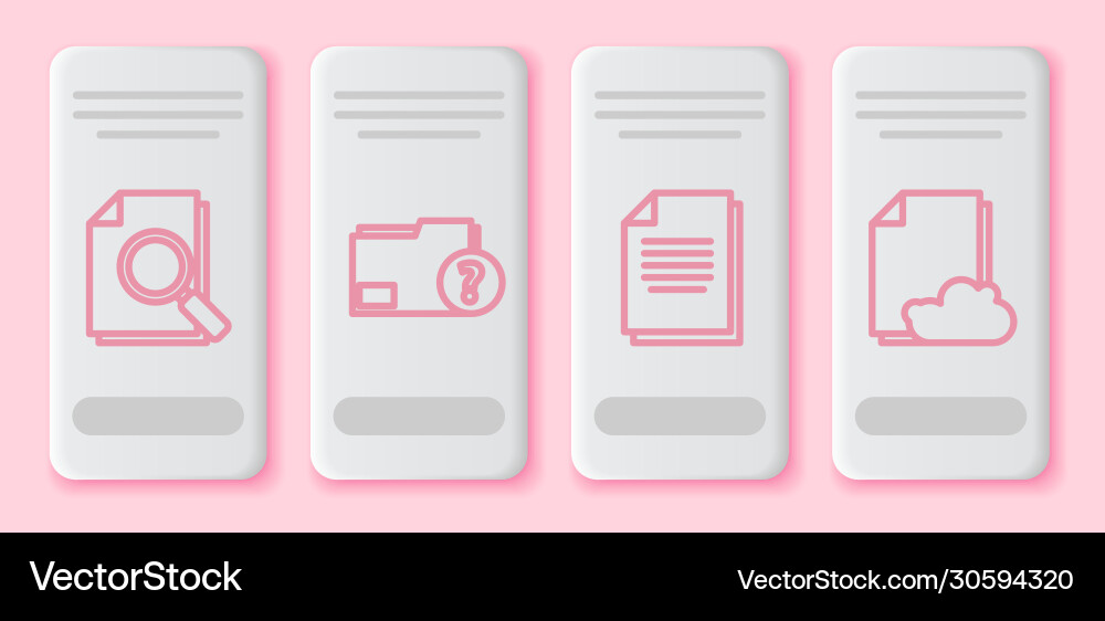 Set line document with search unknown Set line document with search unknown Vector Image