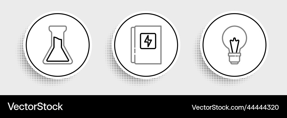 Set line light bulb with concept of idea test Vector Image