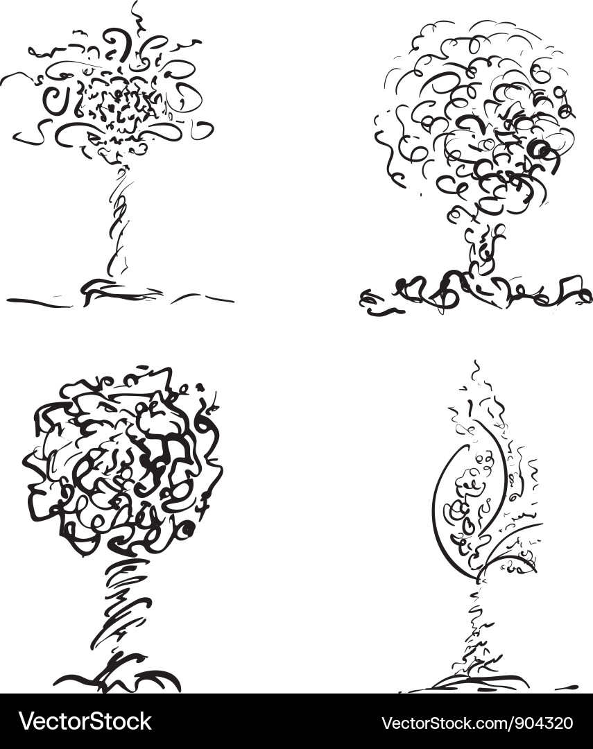 Sketch Tree Silhouette vector image