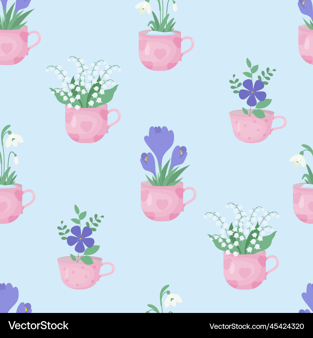Spring floral seamless pattern bouquet flowers Spring floral seamless pattern bouquet flowers vector image